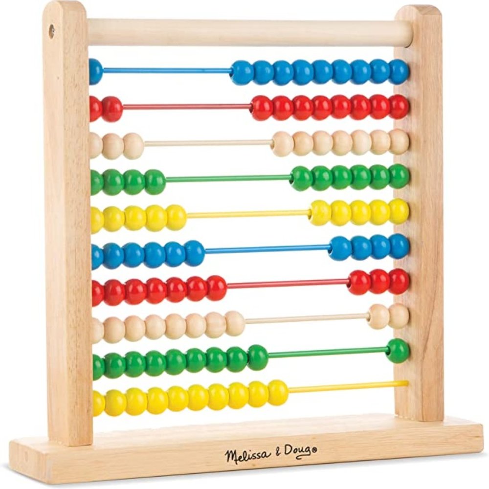 Melissa & Doug Abacus - Classic Wooden Educational Counting Toy 100 Beads NEW